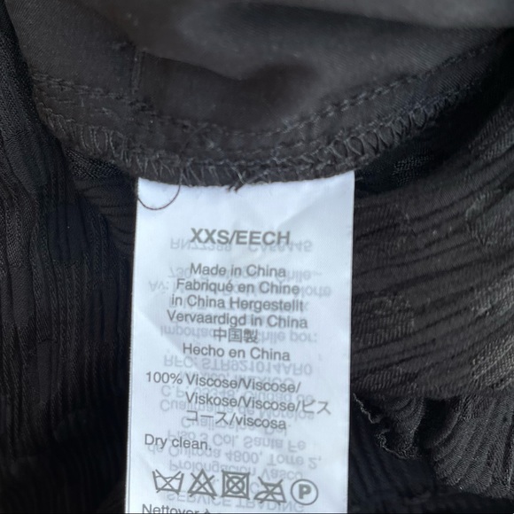 Madewell Black Jacquard Huston Pull on Polkadot Crop Pants Preowned size XXS - Picture 6 of 7